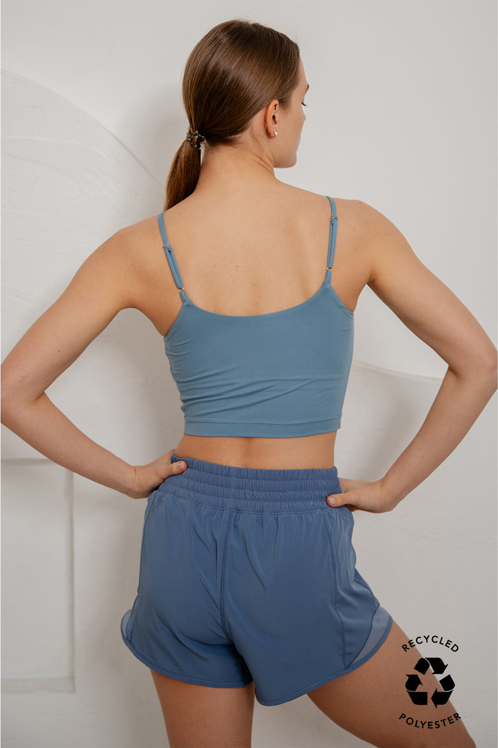 RECYCLED ACTIVE SHORT WITH MESH Paradise Blue
