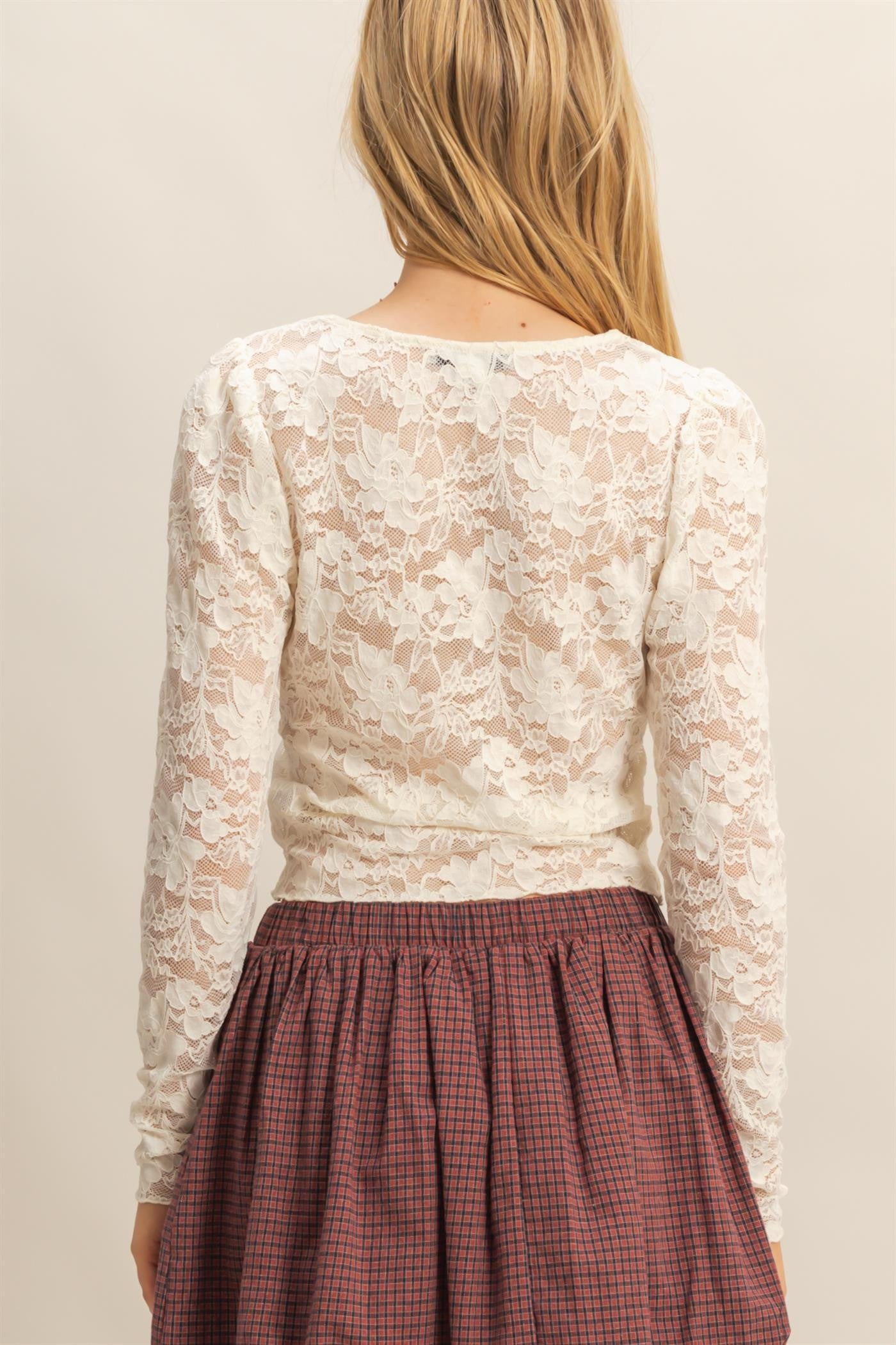 Hannah Ribbon Detail Lace Top