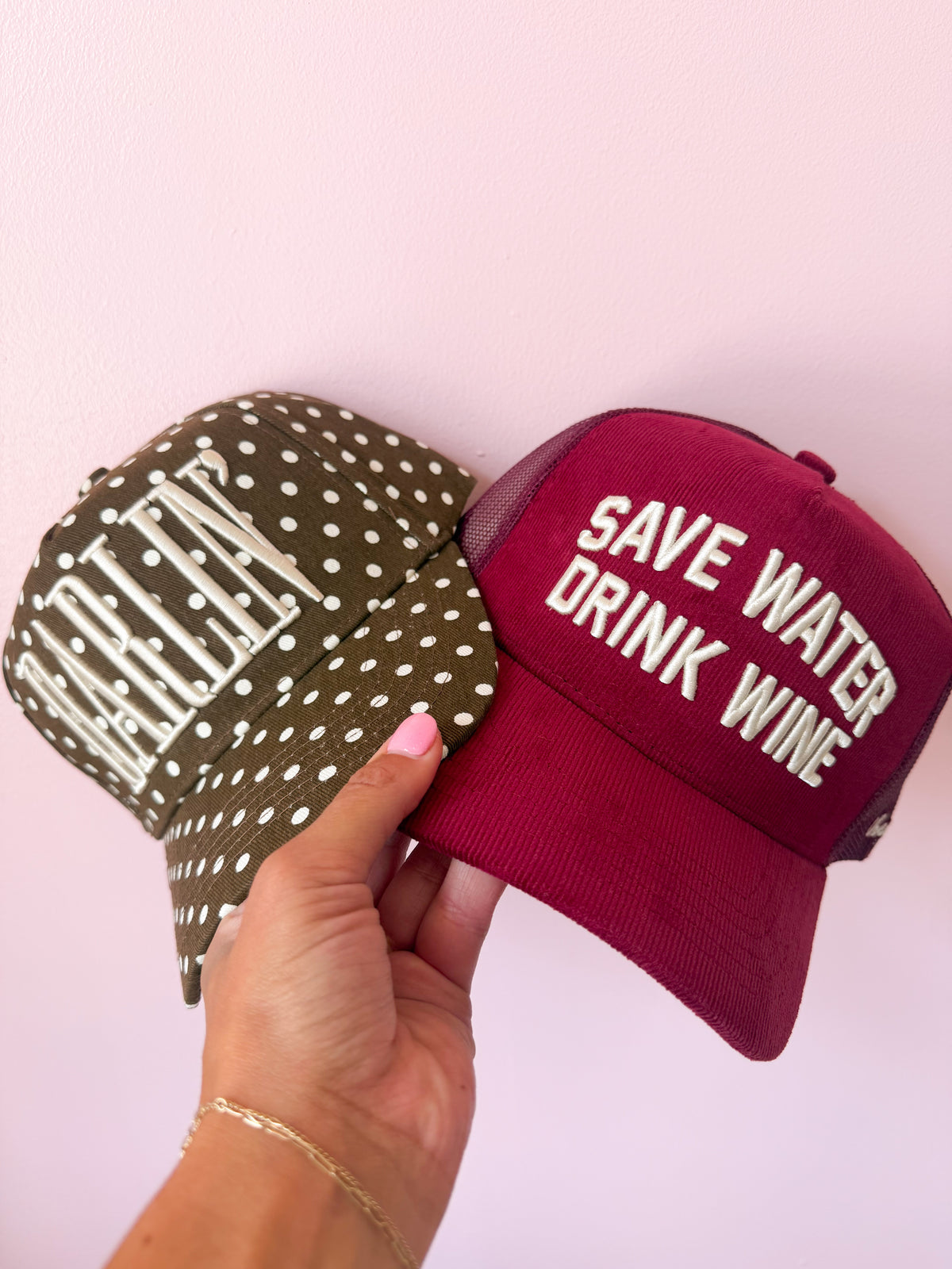 Save Water Drink Wine - Maroon Corduroy Trucker Hat