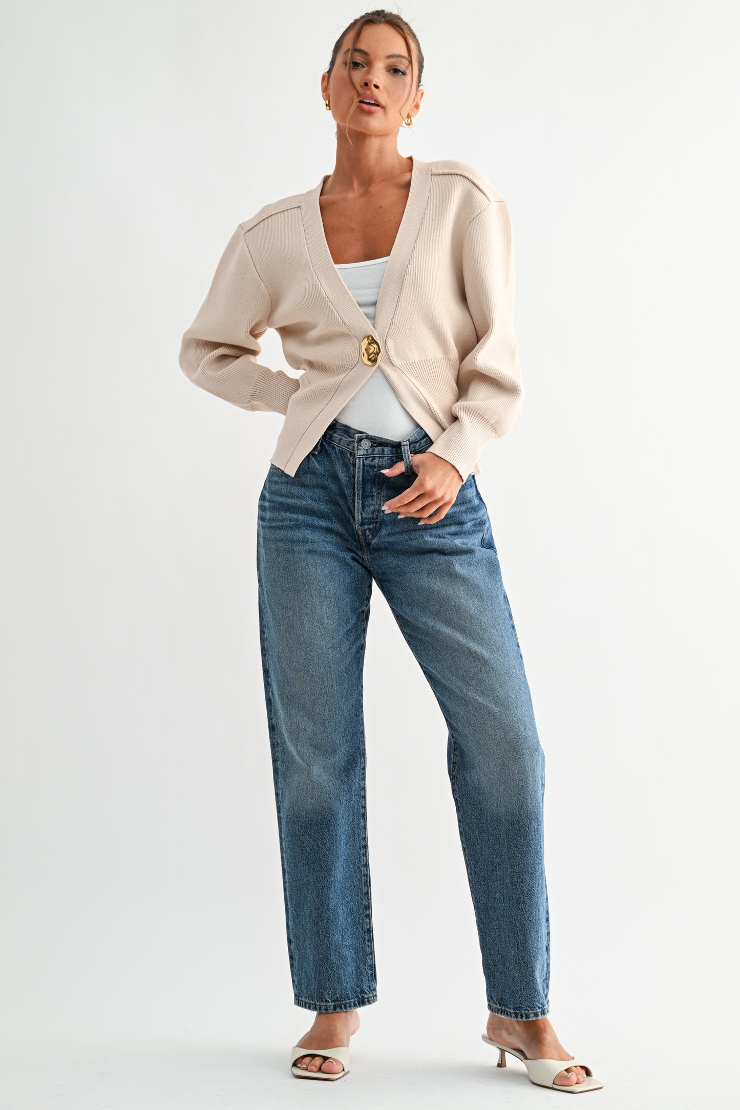 Evan Beige Cardigan