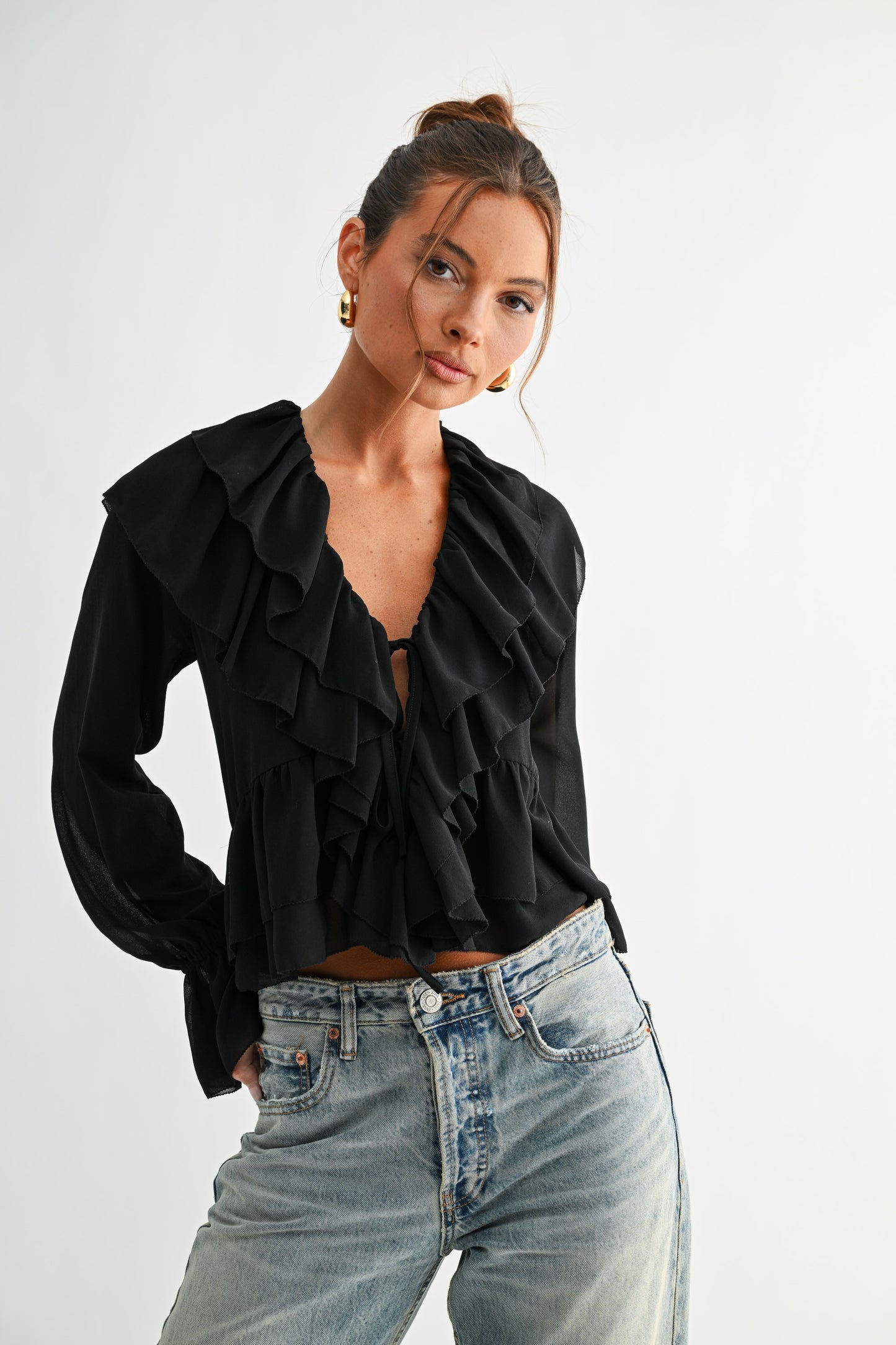 Emma Black Blouse