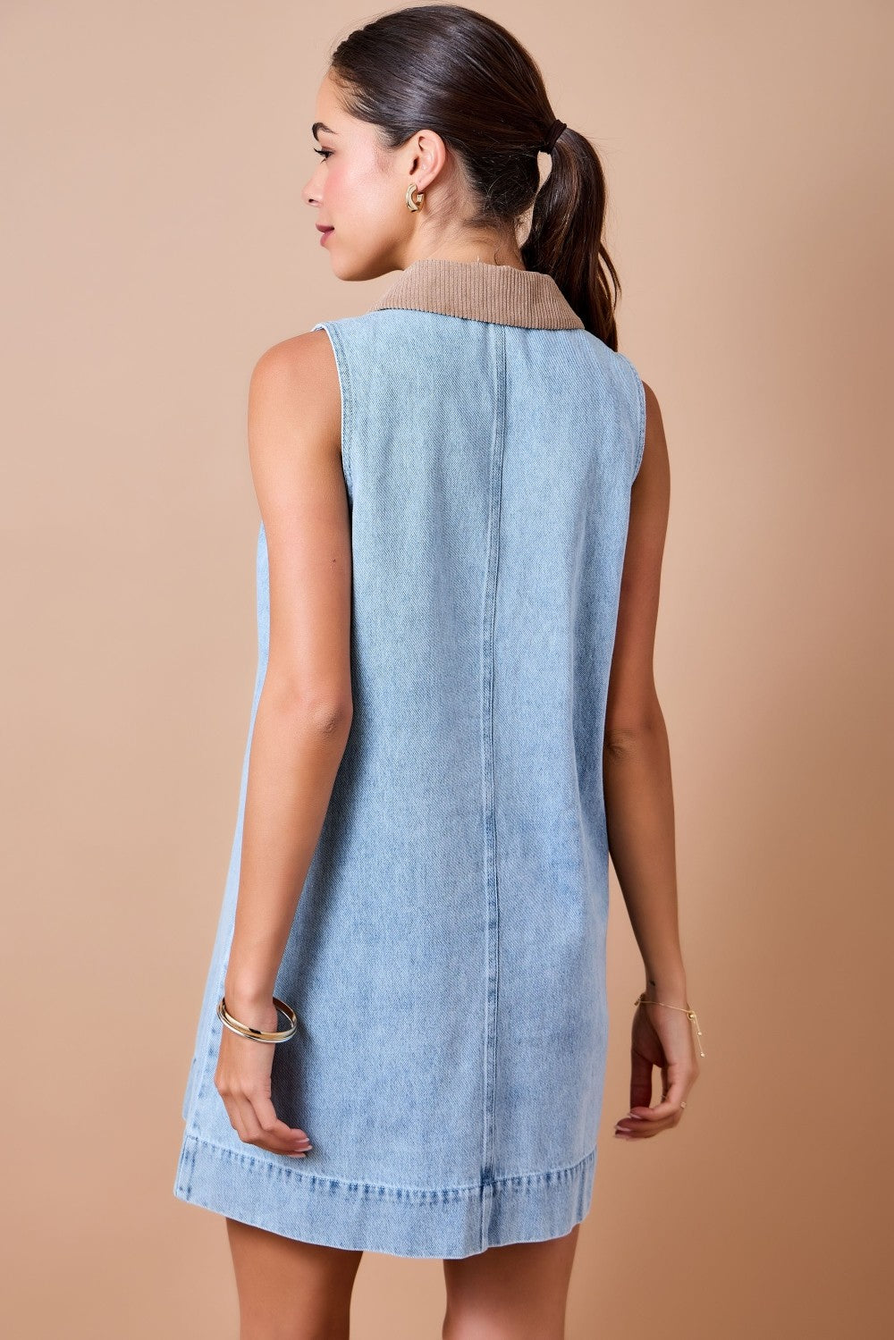 Daphne Denim Half Zip Dress