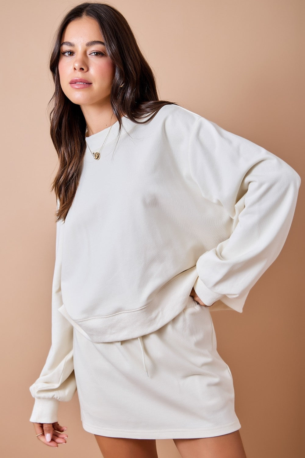 Dawn Mockneck Set Top Ivory
