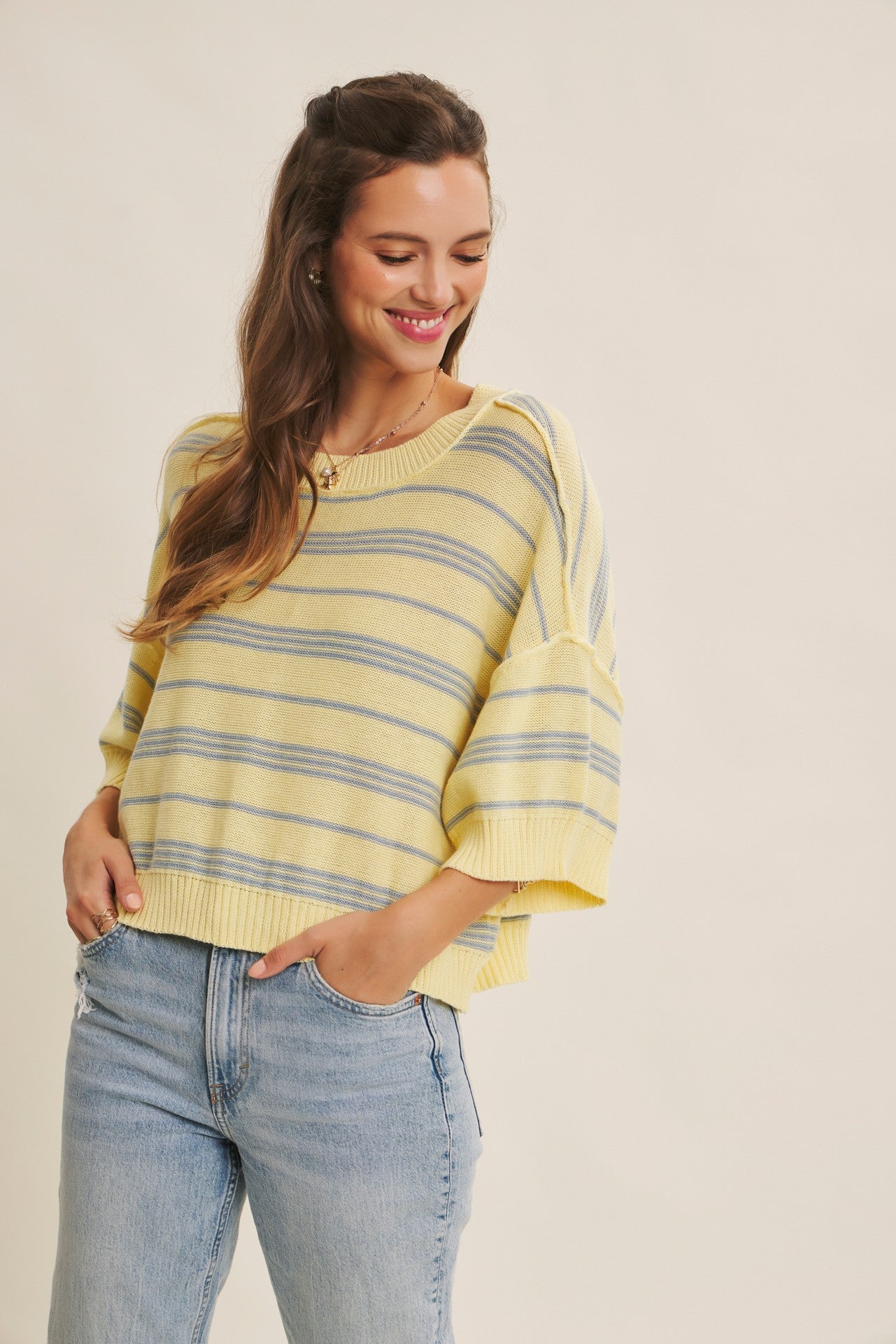 Izzy Lemon and Blue Top