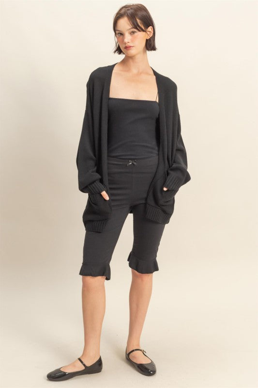 Haley Cardigan Sweater With Pockets Black