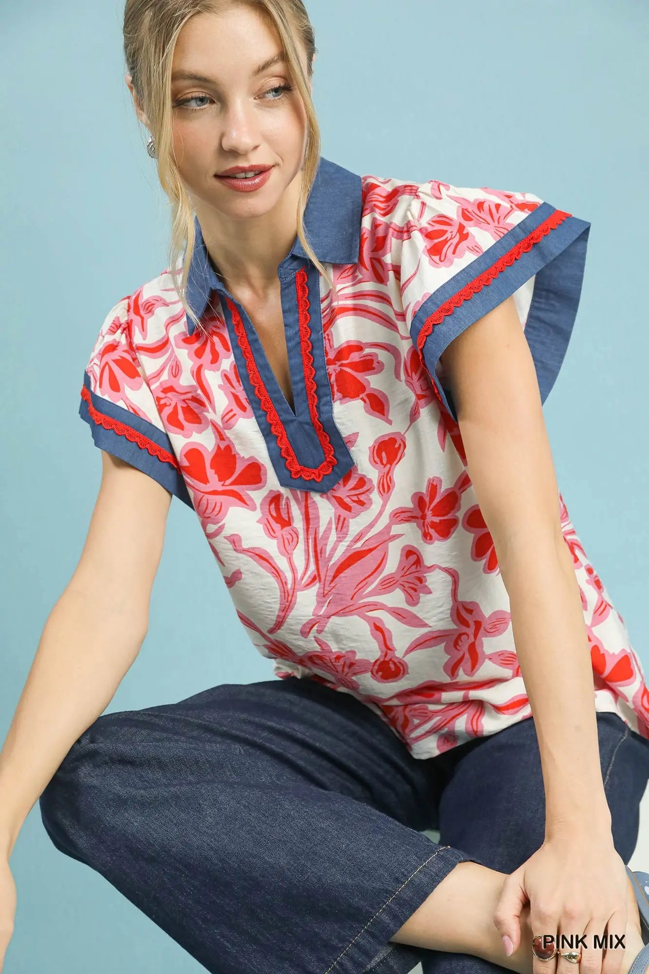 Gia Pink Mix Top