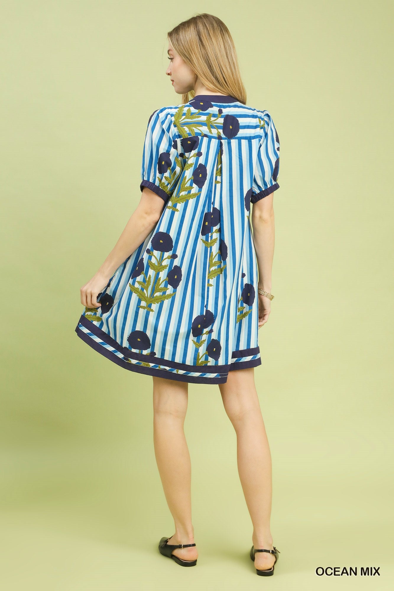 Gloria Blue Print Dress