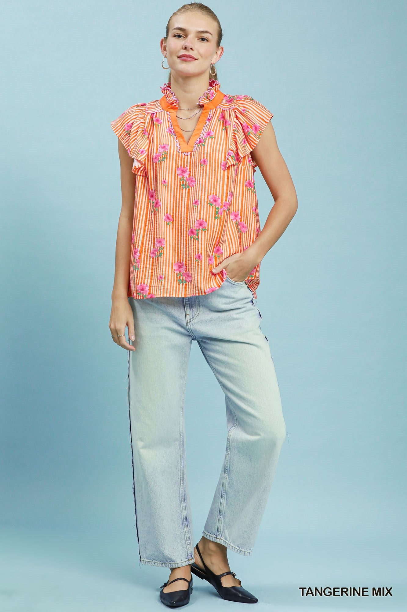Gianna Tangerine Mix Top