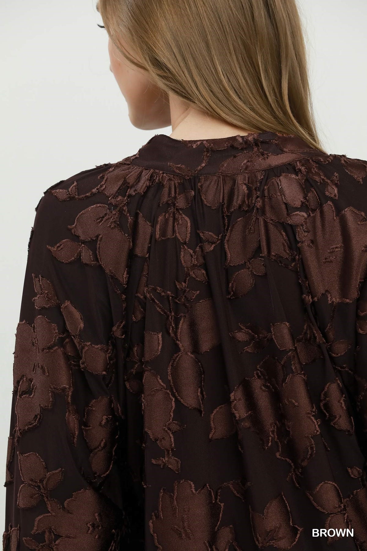 Gianna Brown Flower Top