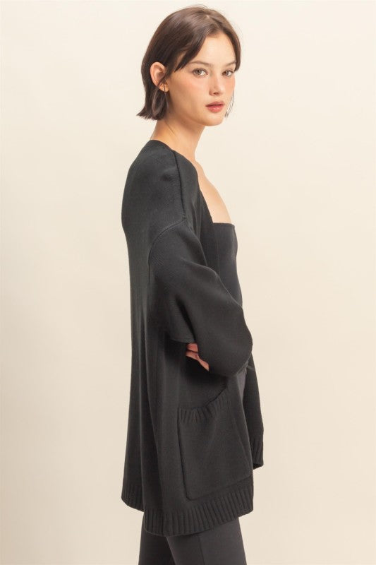 Haley Cardigan Sweater With Pockets Black