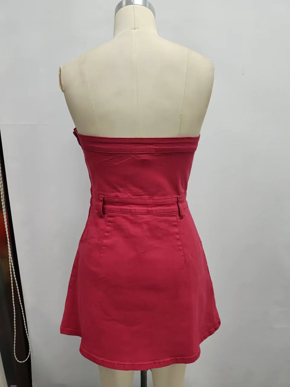 Dakota crimson denim dress