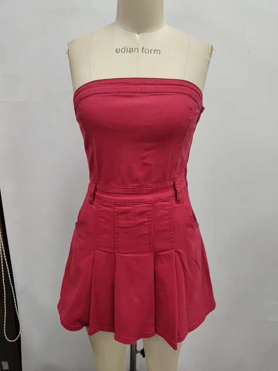 Dakota crimson denim dress