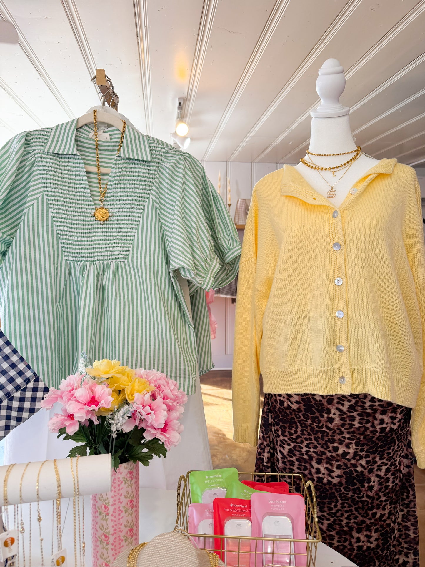 Ella Sage Striped Top