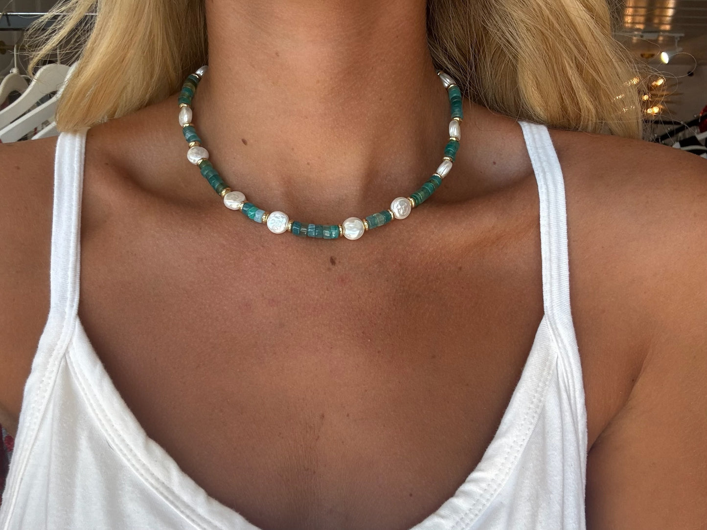 Monterey State Beach Beaded Necklace
