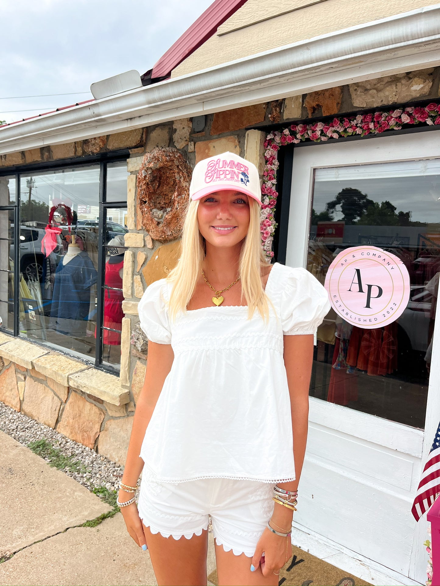 Summer Sippin Pink Hat