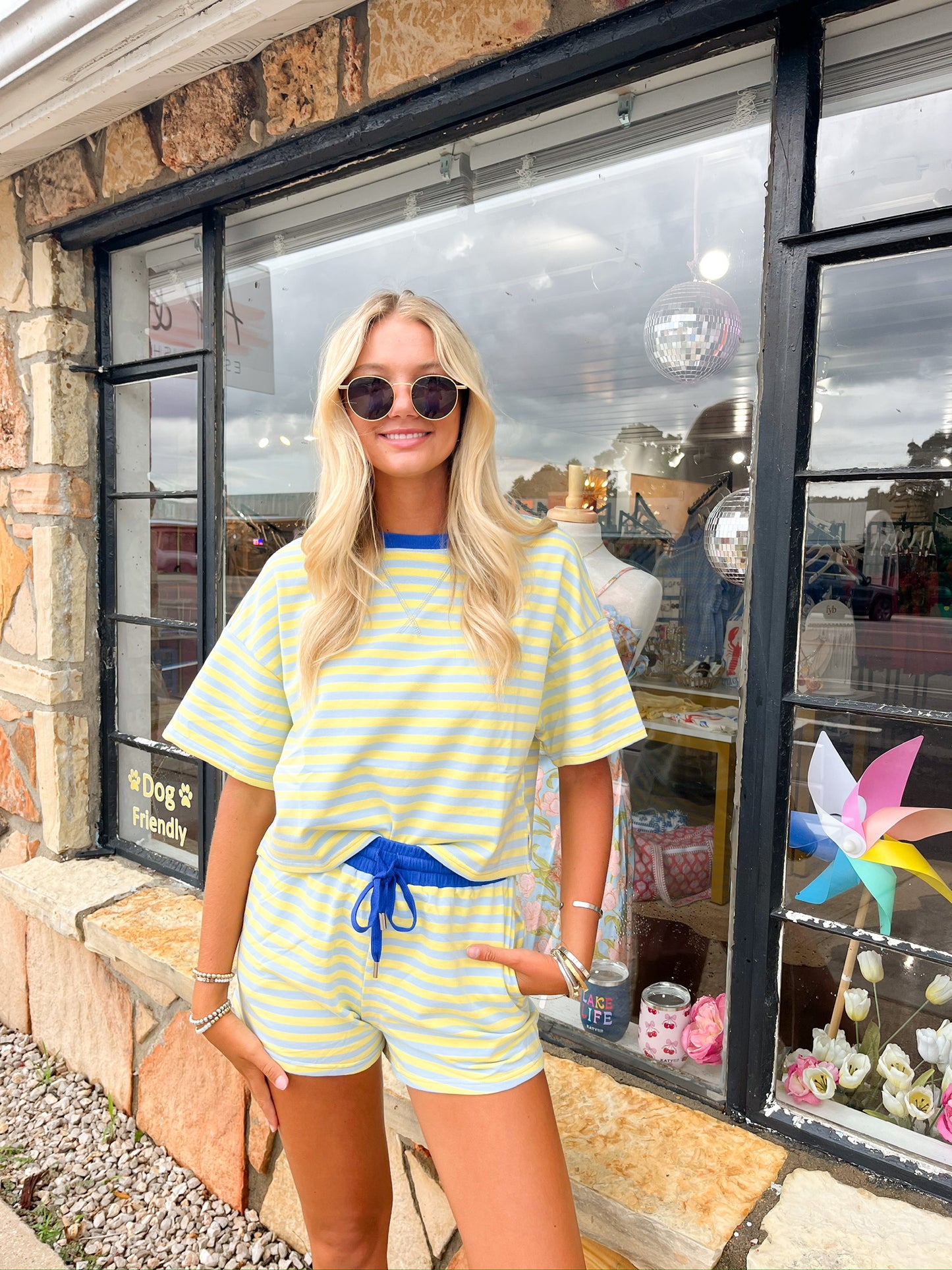 Darla Blue Striped Shorts