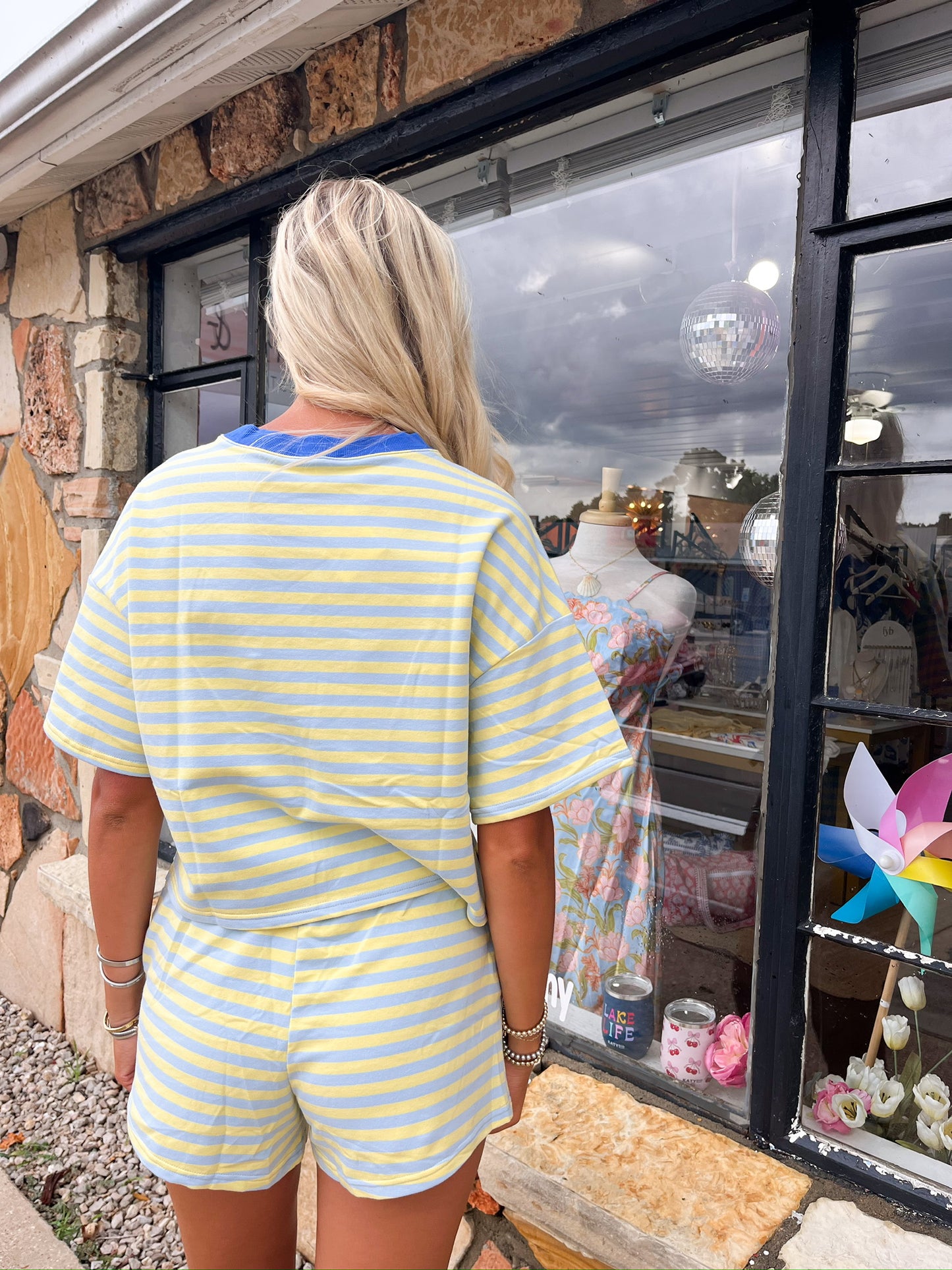 Darla Blue Striped Shorts
