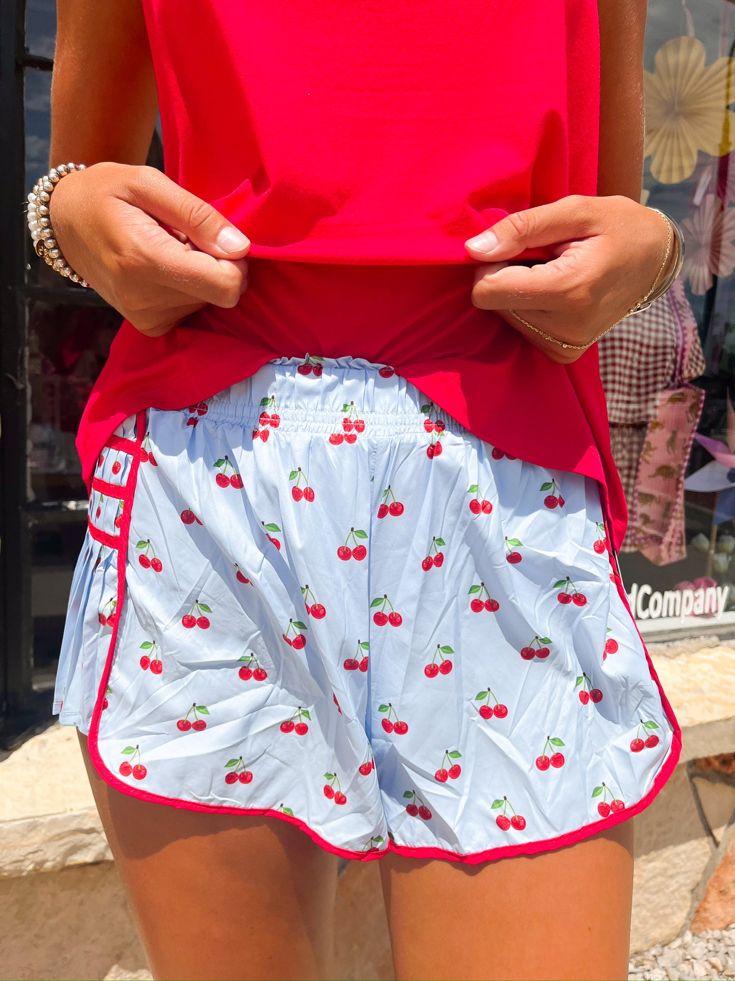 Cherry Print On Point Shorts