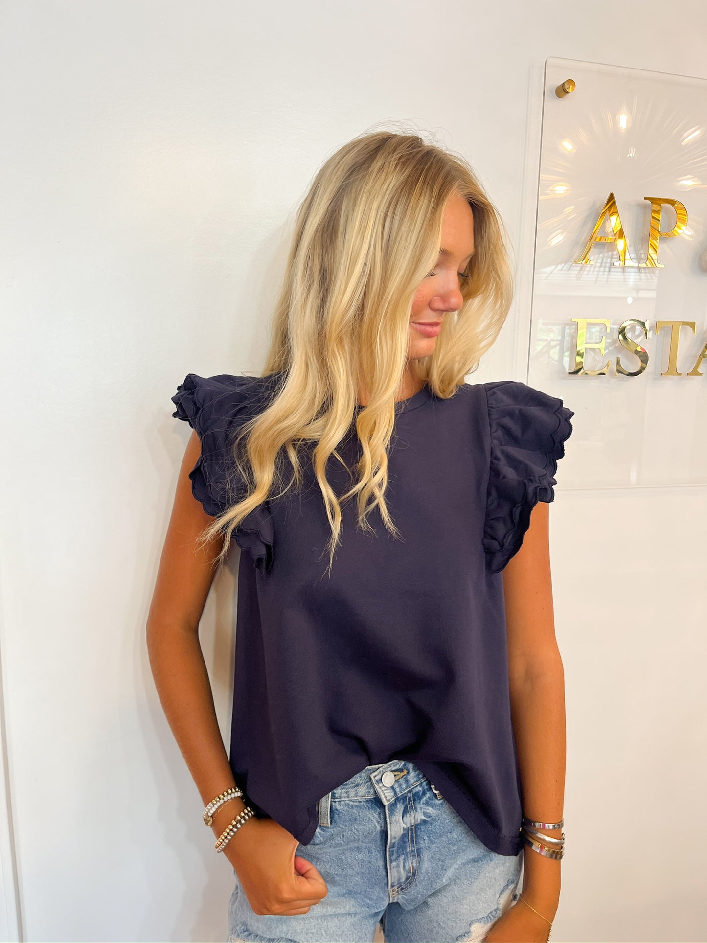 Grace Navy Top