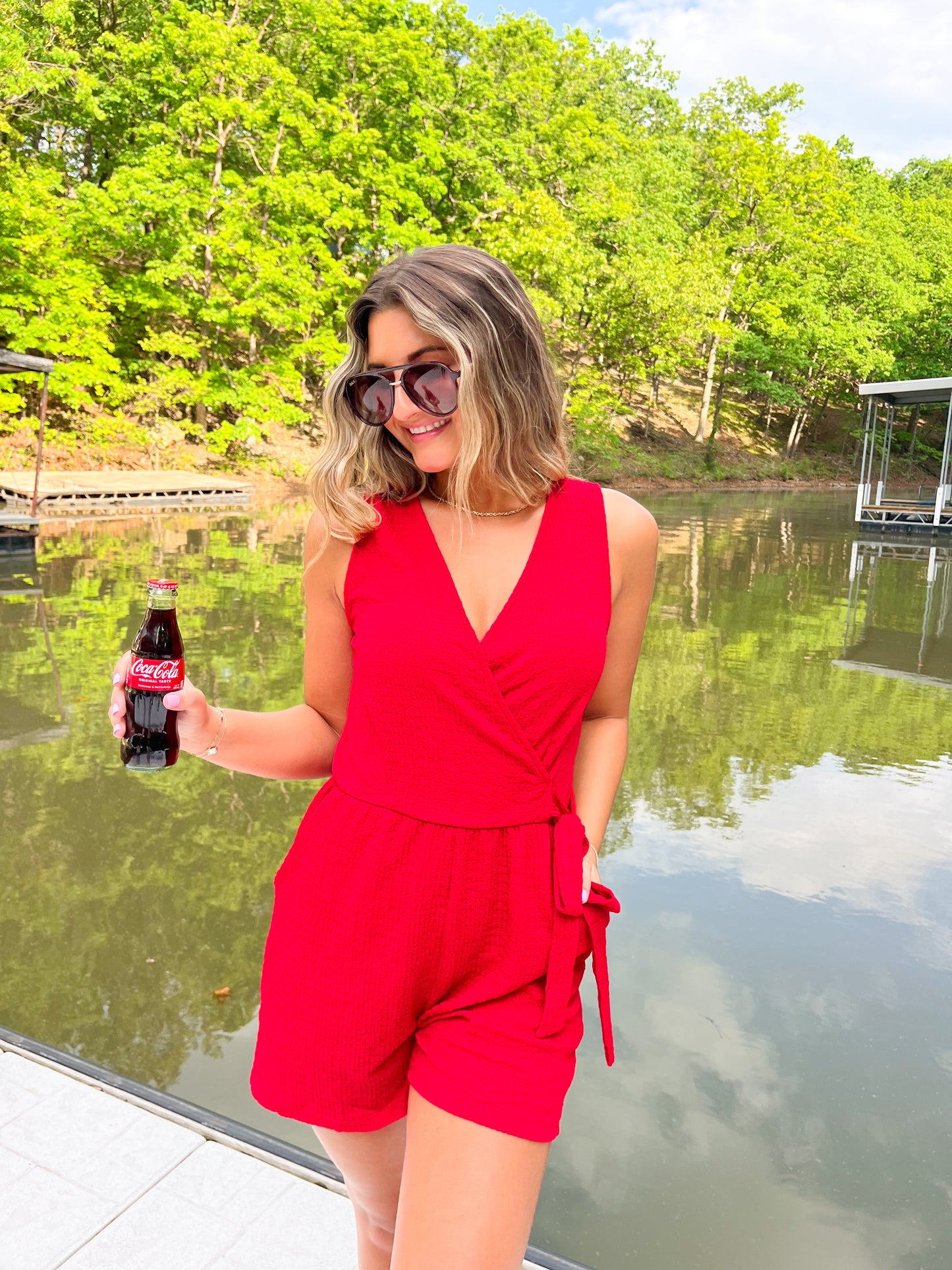 Gillian Red Romper