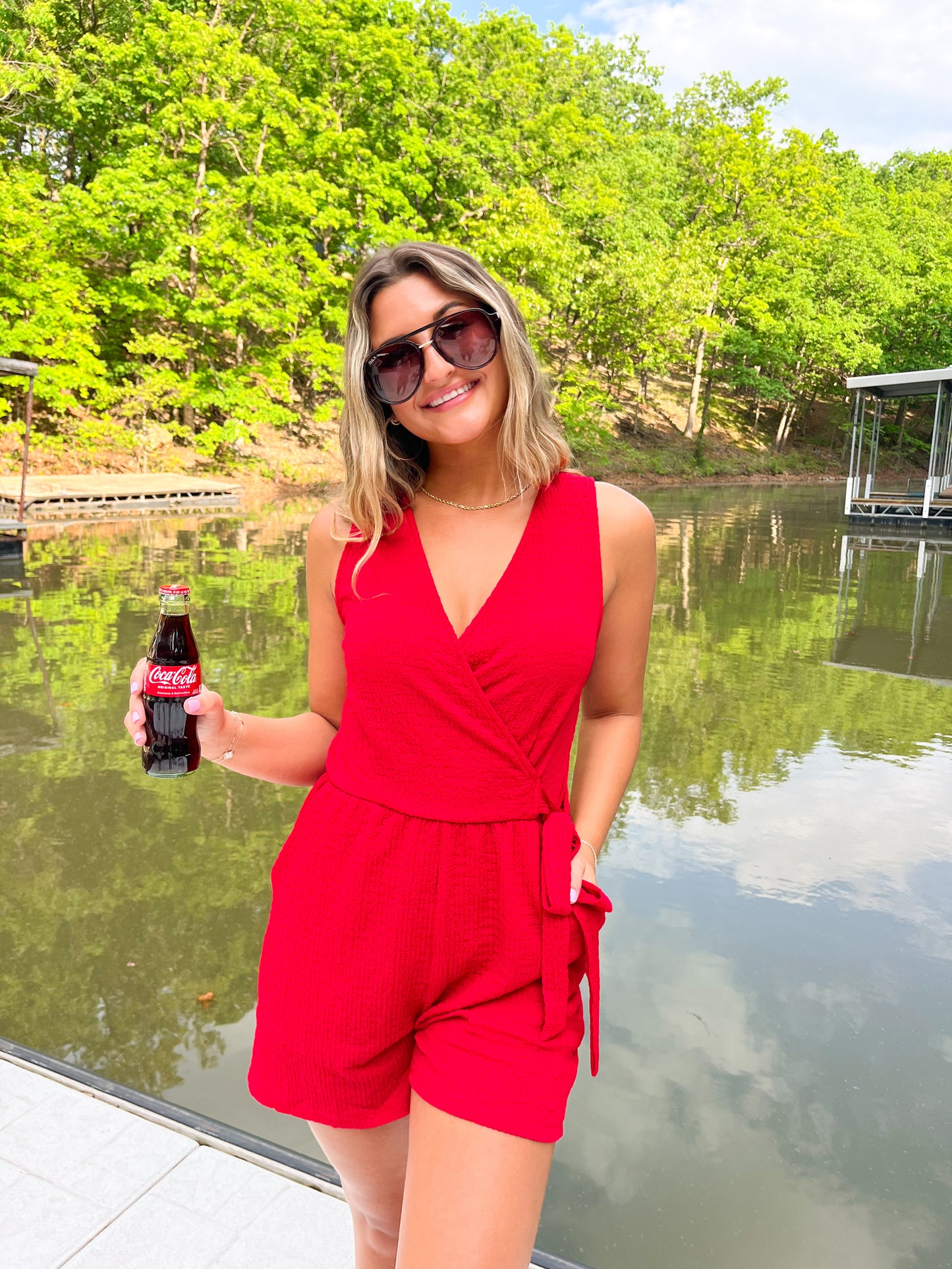 Gillian Red Romper
