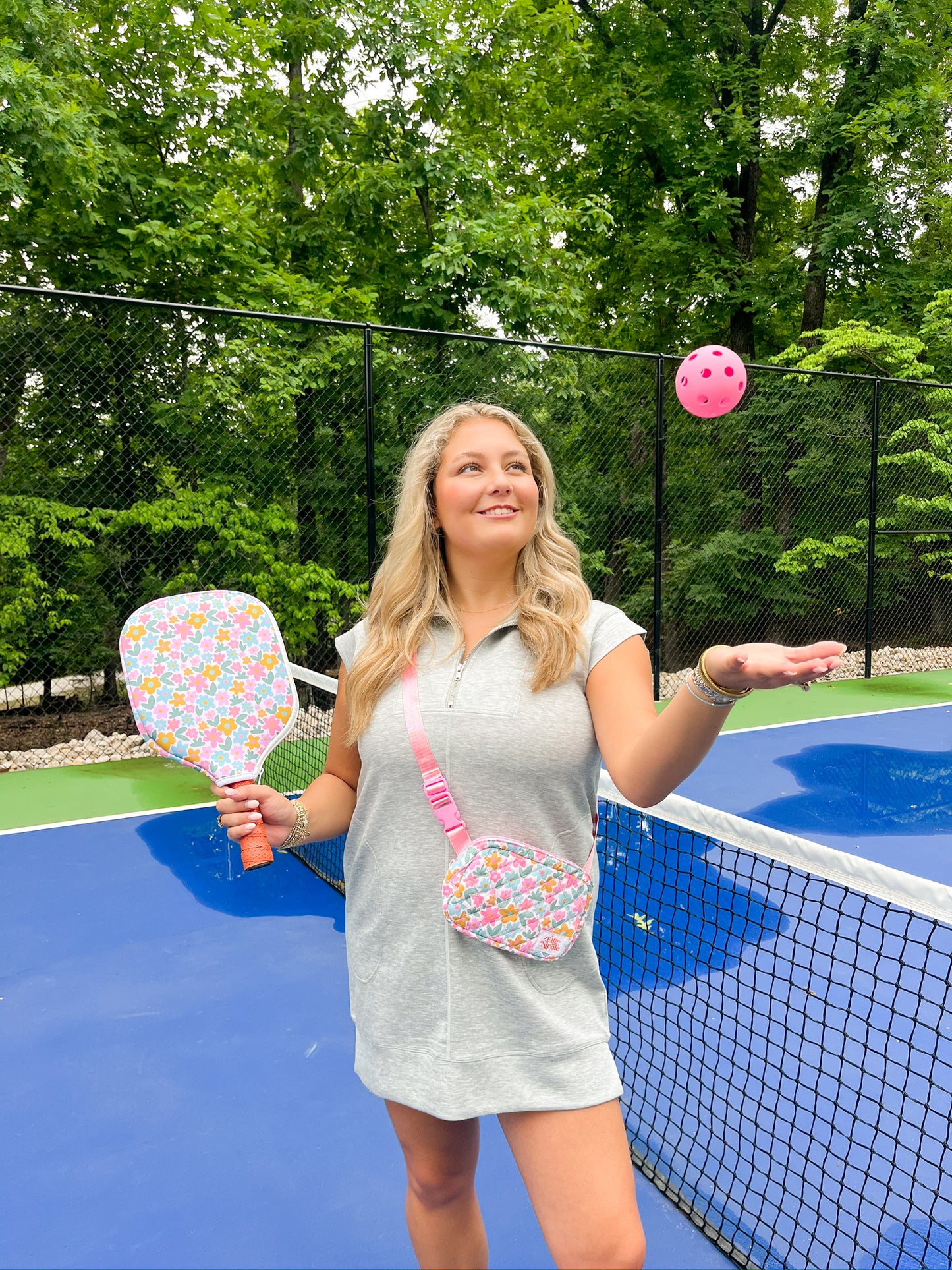 Neoprene Pickleball Paddle Case - Sage Bloom