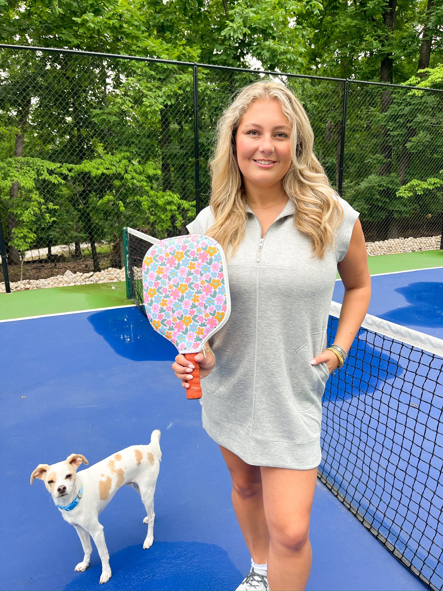 Neoprene Pickleball Paddle Case - Sage Bloom
