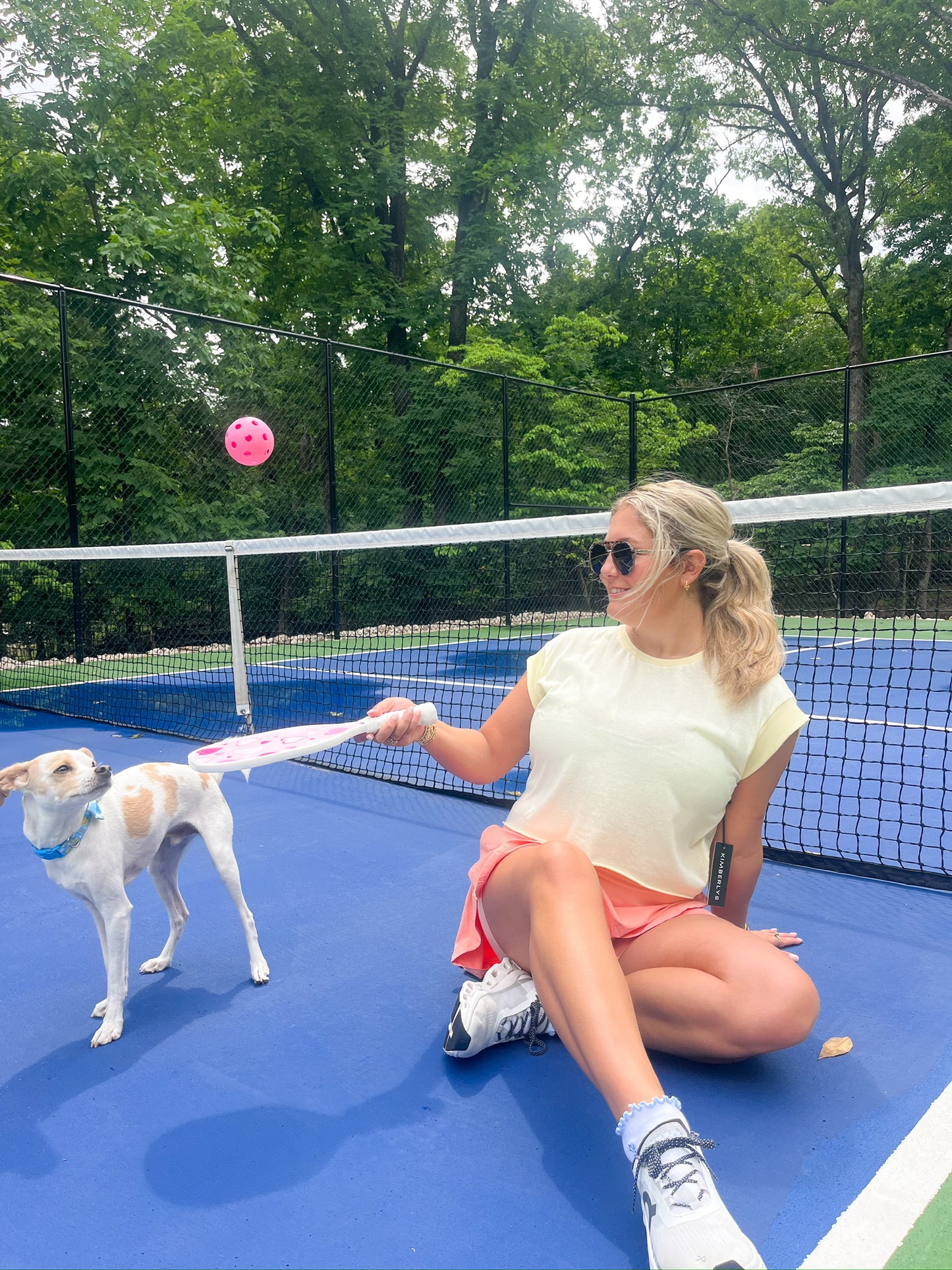 melon v shaped tennis skort