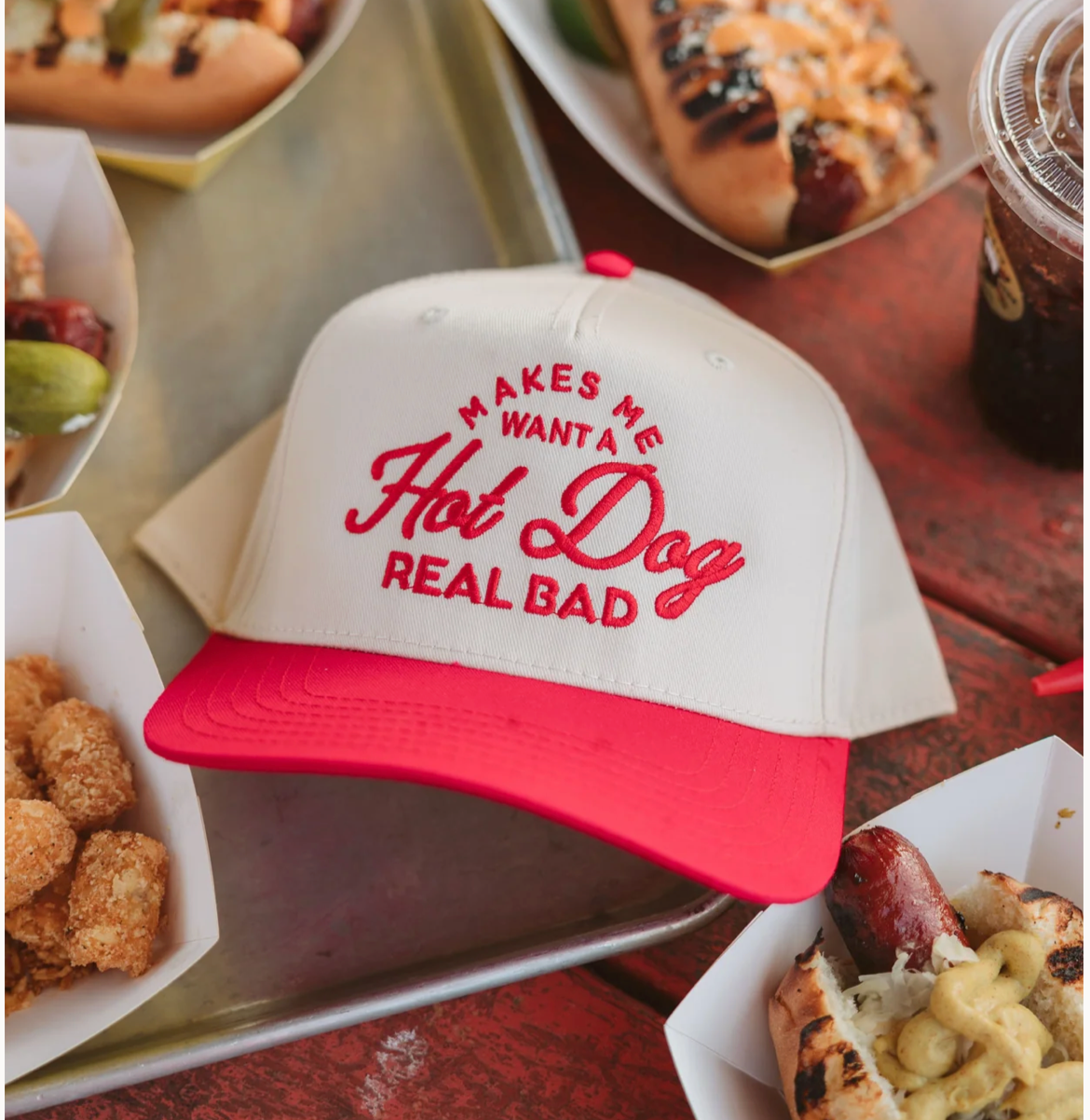 Makes Me Want A Hot Dog - Red Vintage Trucker Hat