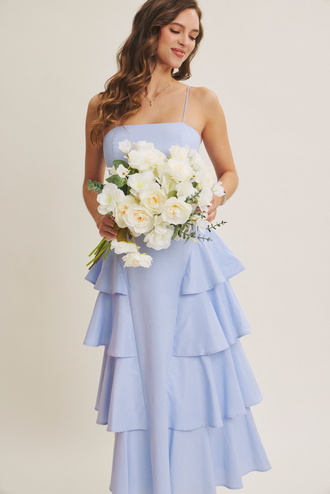 Imani Blue Linen Maxi Dress