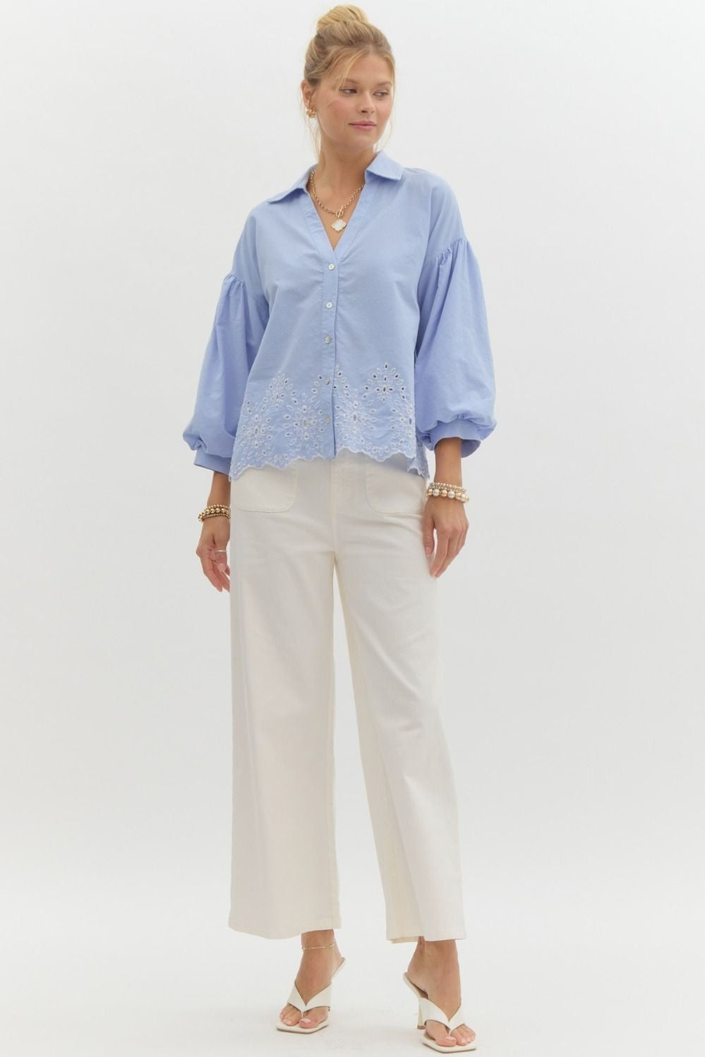 Emery blue top
