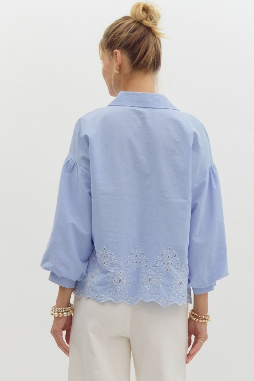 Emery blue top
