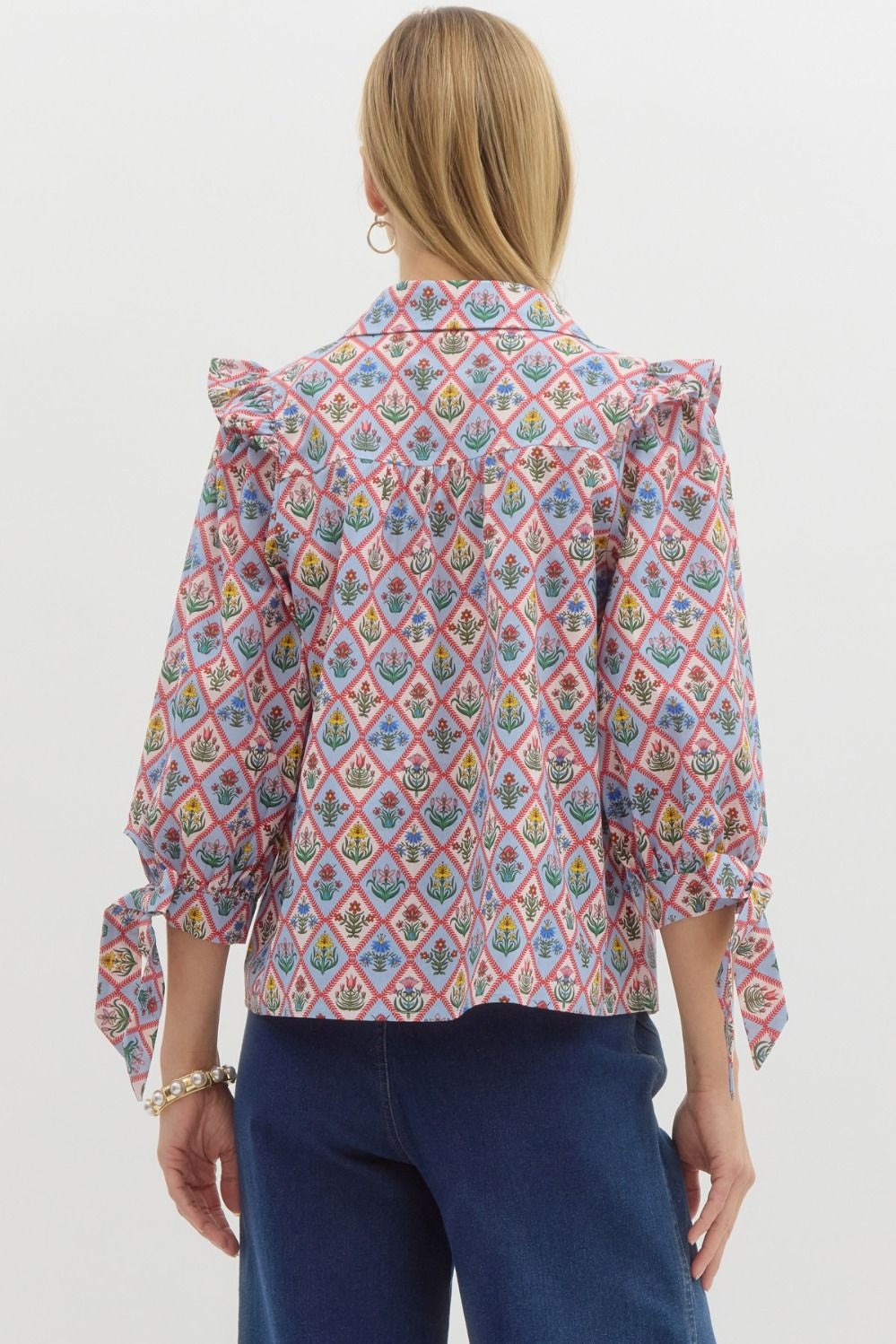 Emily blue floral top