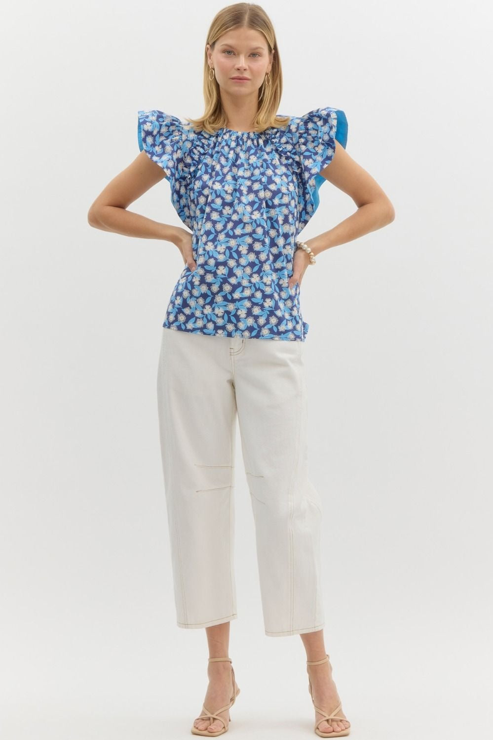 Elizabeth navy pattern top