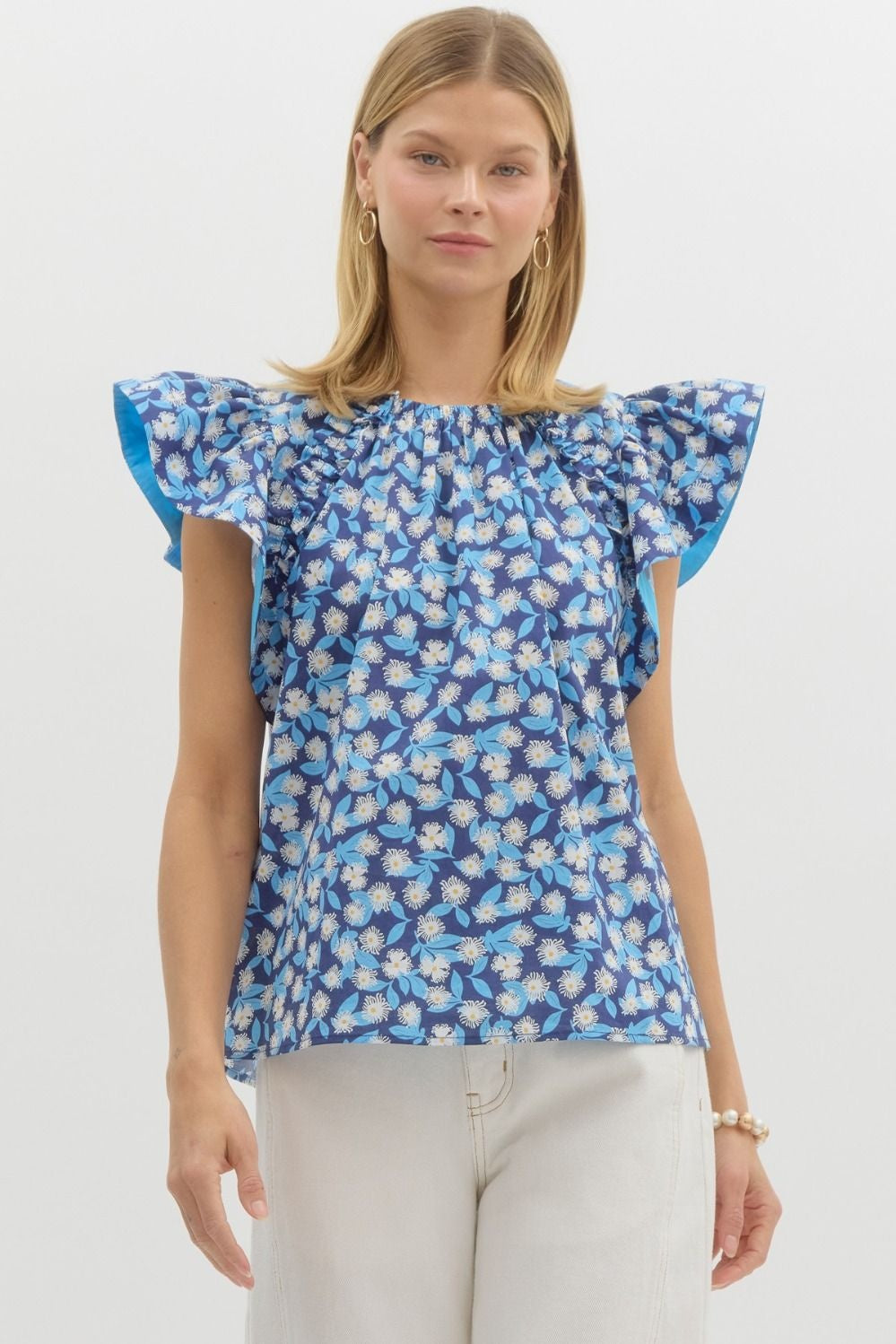 Elizabeth navy pattern top