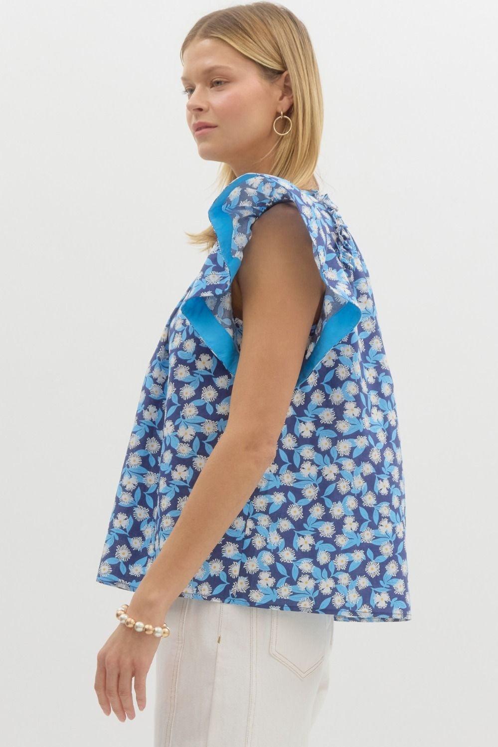 Elizabeth navy pattern top