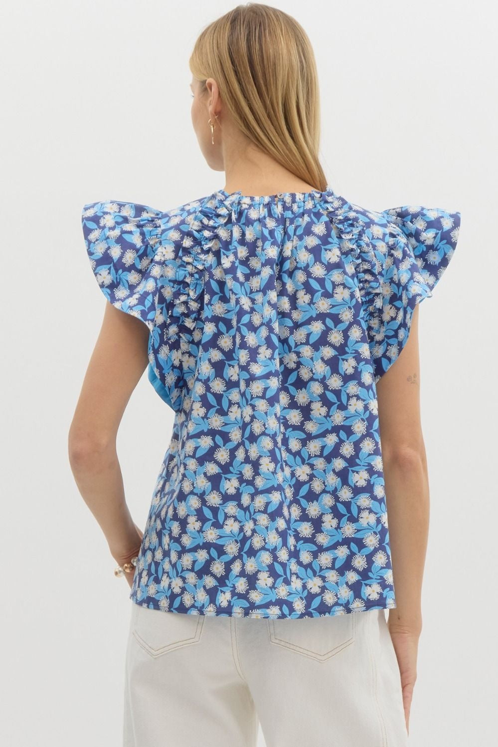 Elizabeth navy pattern top