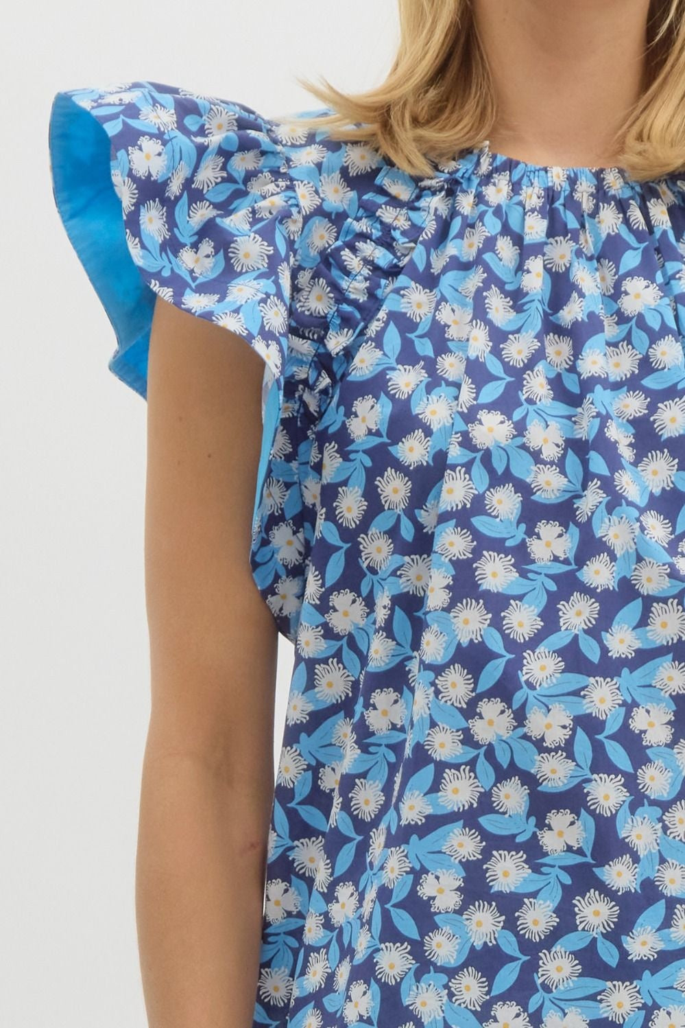 Elizabeth navy pattern top