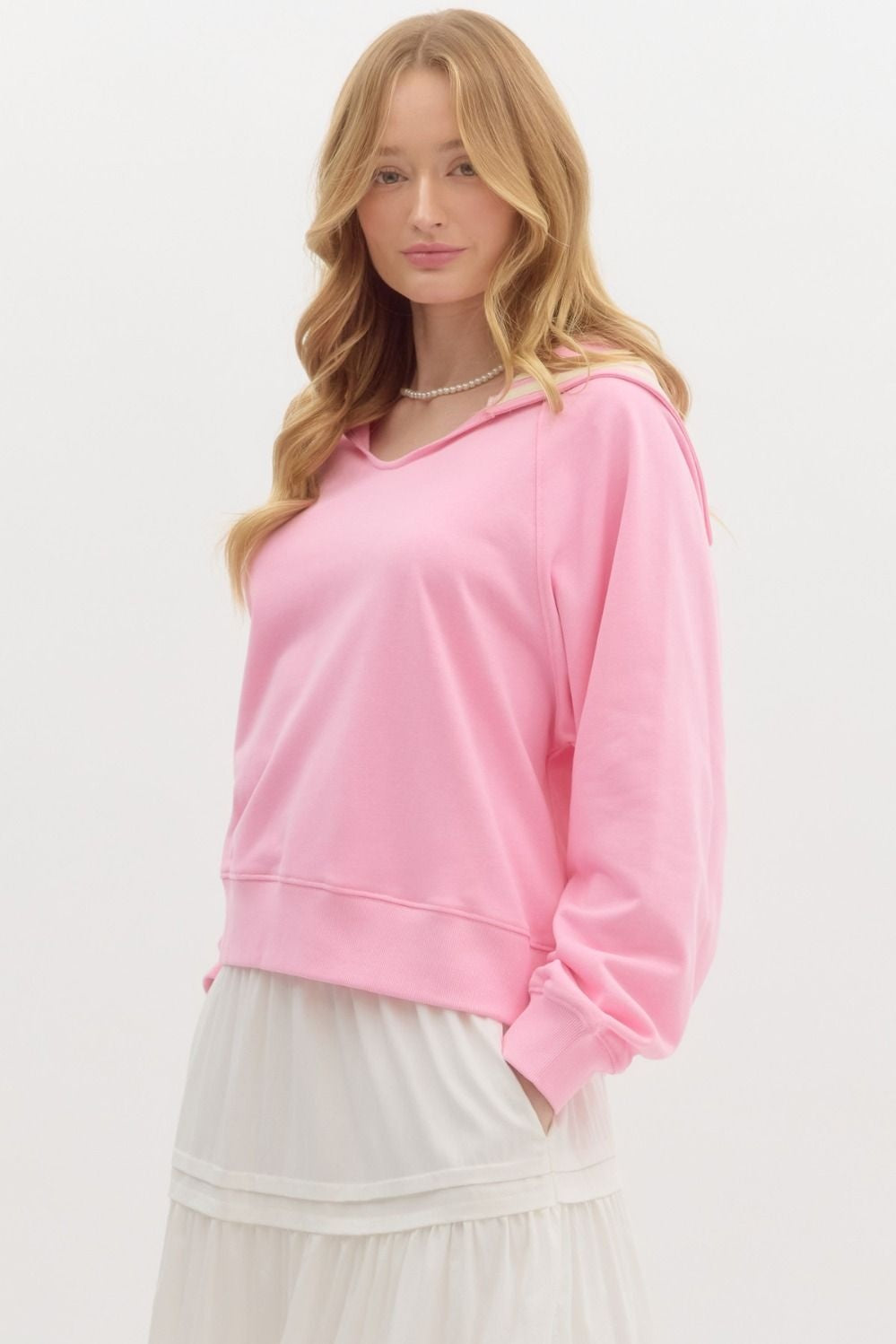Emma pink jersey top
