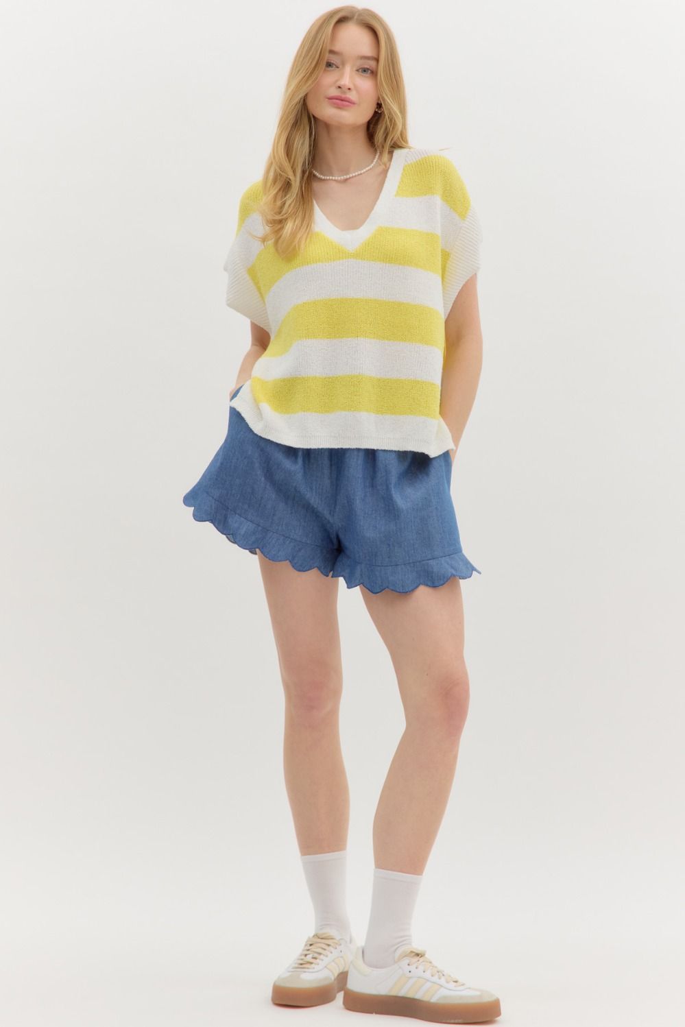Eva yellow striped top