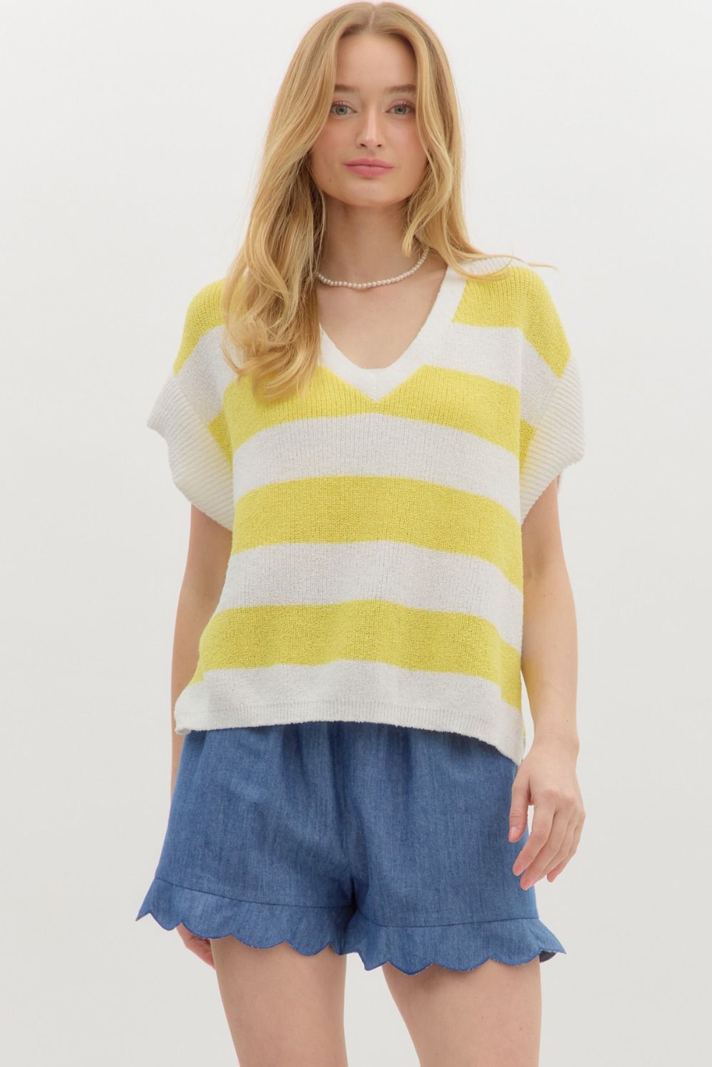 Eva yellow striped top