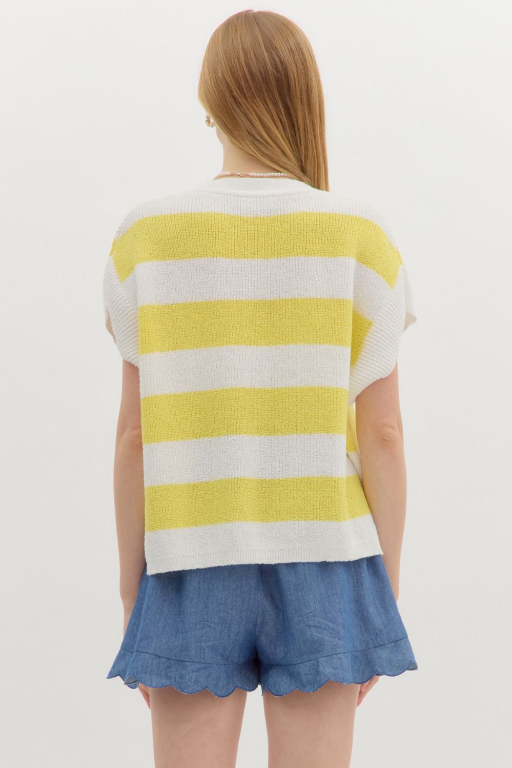Eva yellow striped top