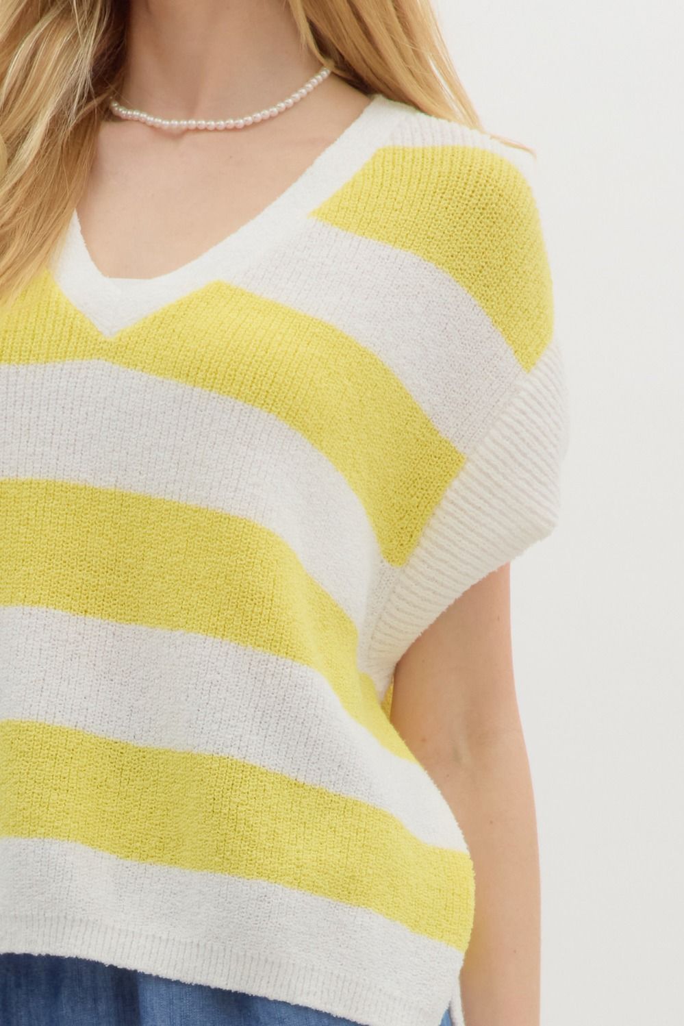 Eva yellow striped top