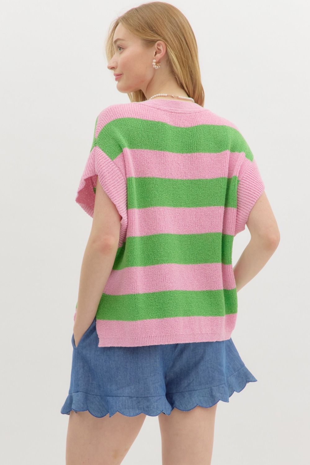 Eva pink striped top