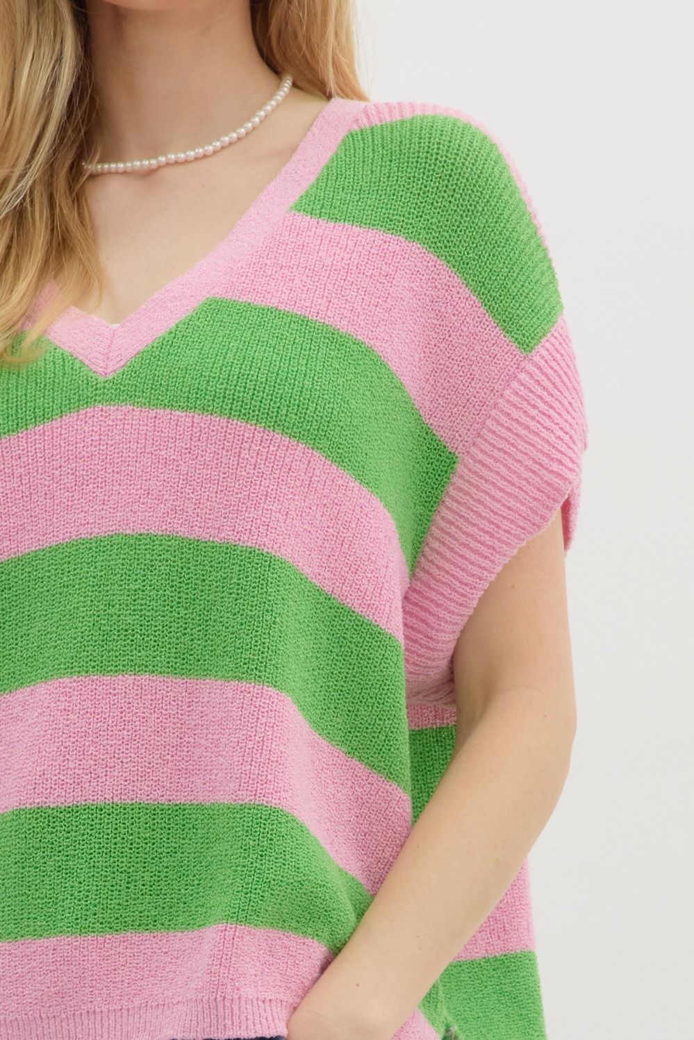 Eva pink striped top