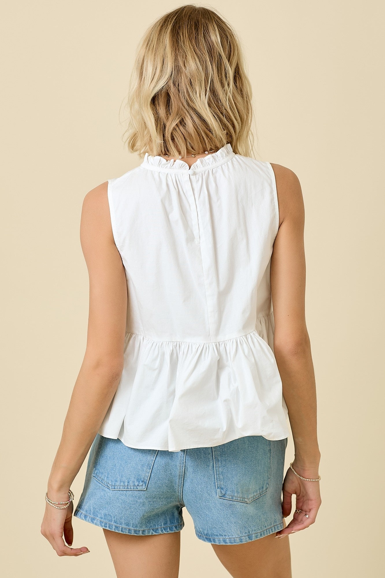 Dasha white ruffle top