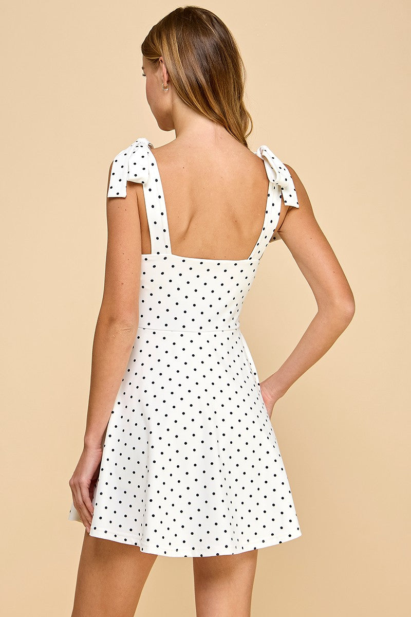 Trinity Polka Dot Dress White