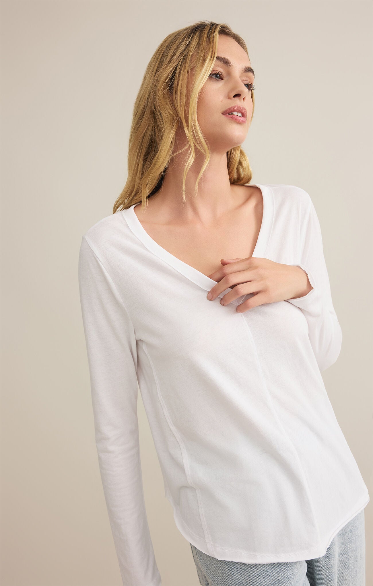 Vail LS Tee White