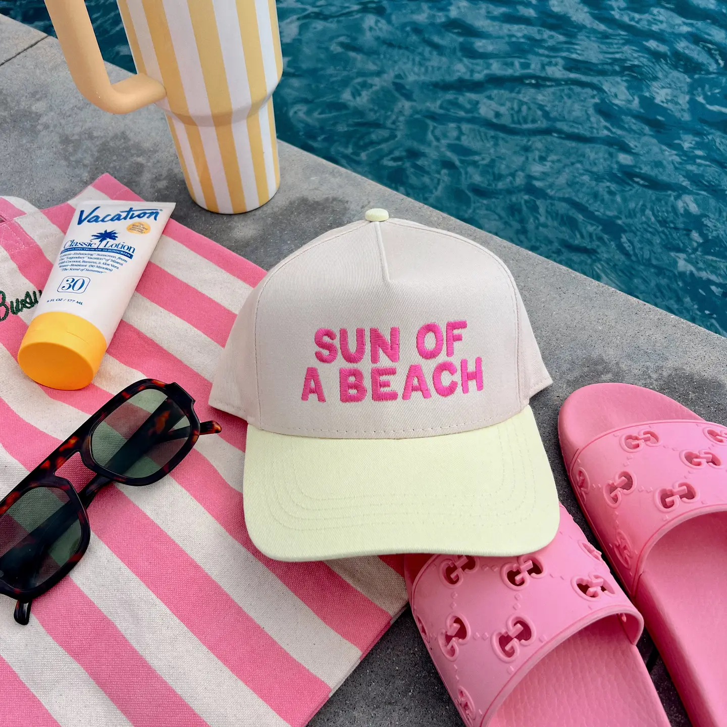 Sun of A Beach- Yellow/Natural Hat