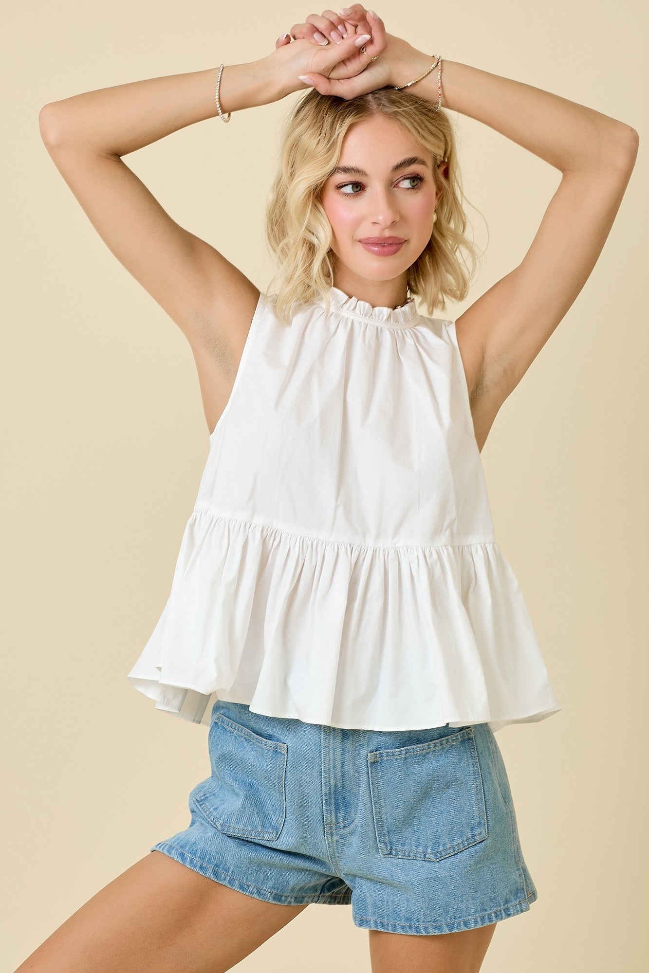 Dasha white ruffle top